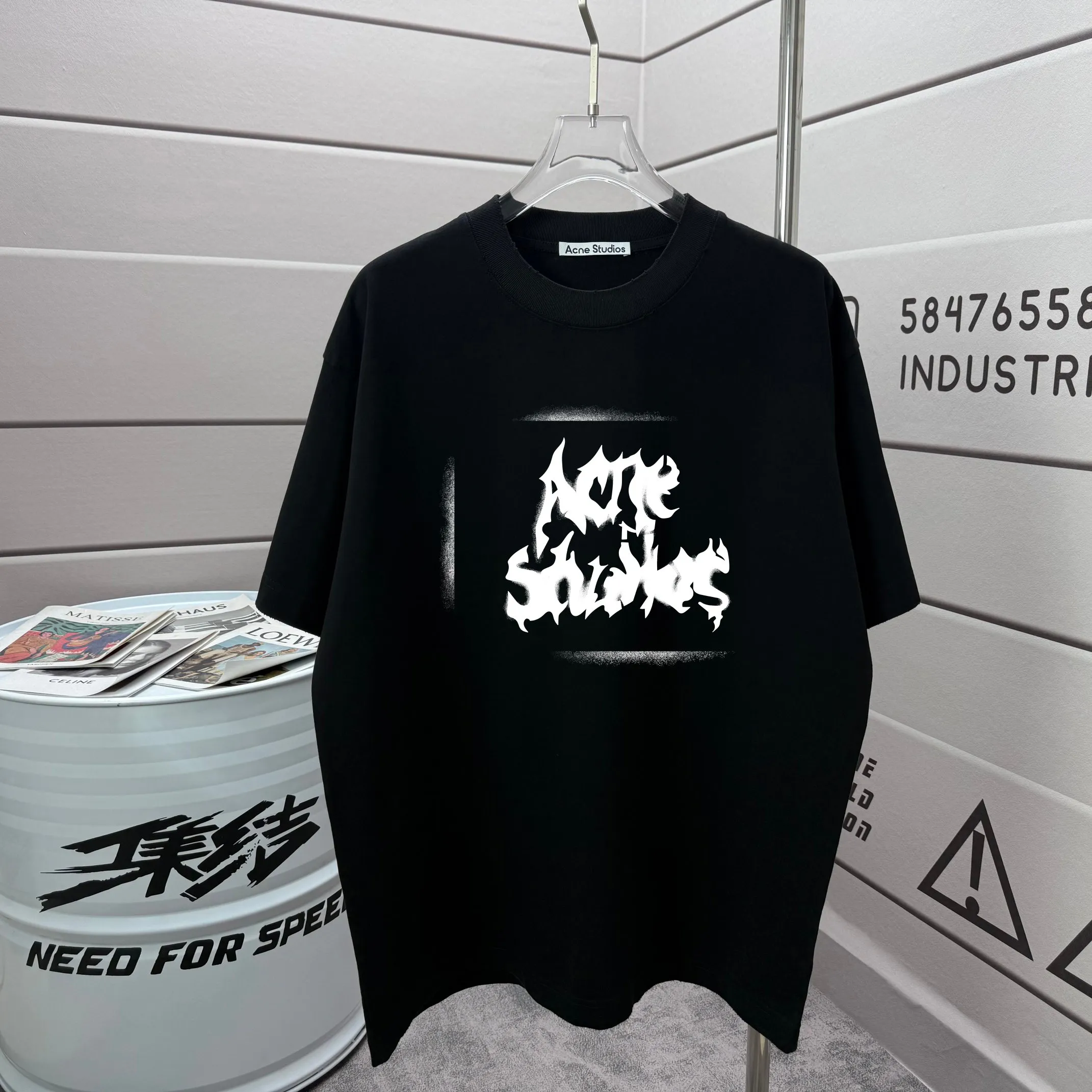 # 90 Acne studios * 2026 New Arrival tee Same Style : Black Size :S M L XL XXL Size： S （90-130 ） M （120-150 ） L （140-165 ） XL （160-180 ） XXL （180 ）